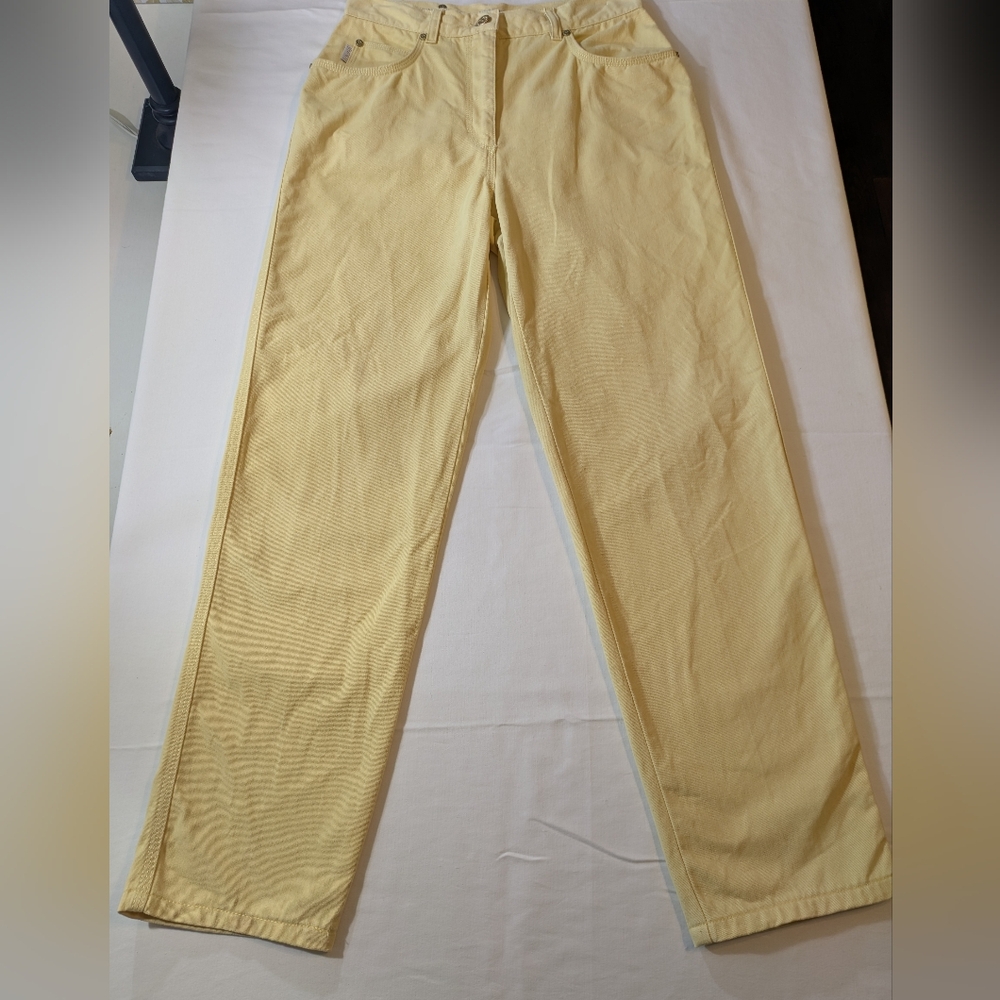 Laurel Italian Made Yellow Straight Leg Jeans Casual Style